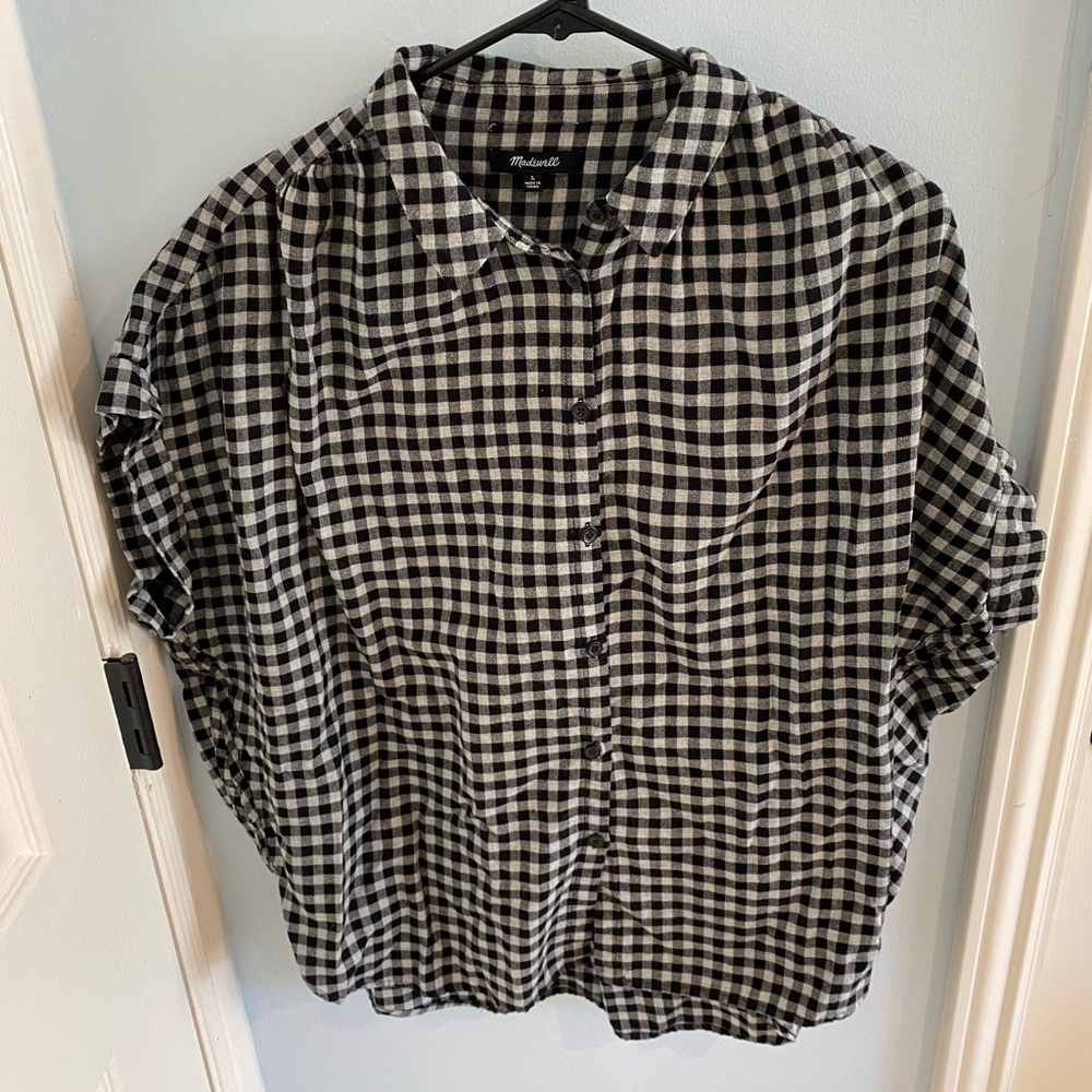 Black Checkered Button Up - image 1